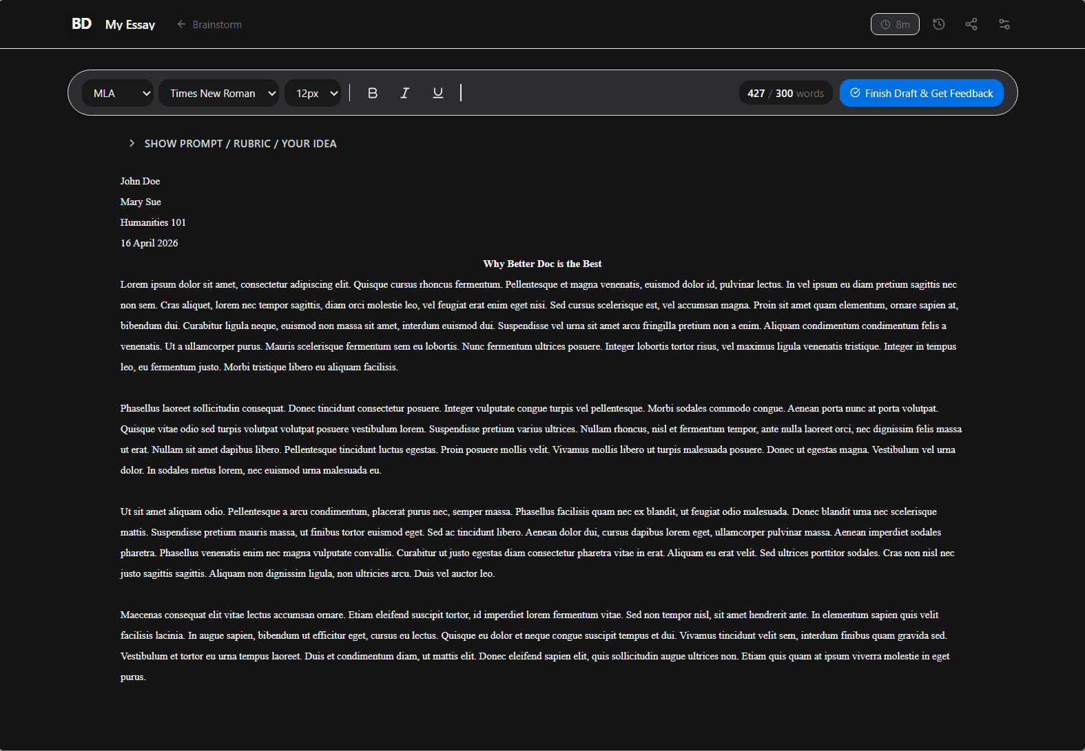 Dark mode editor preview